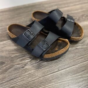 Birkenstock Black Double Buckle Cork Footbed Sandal